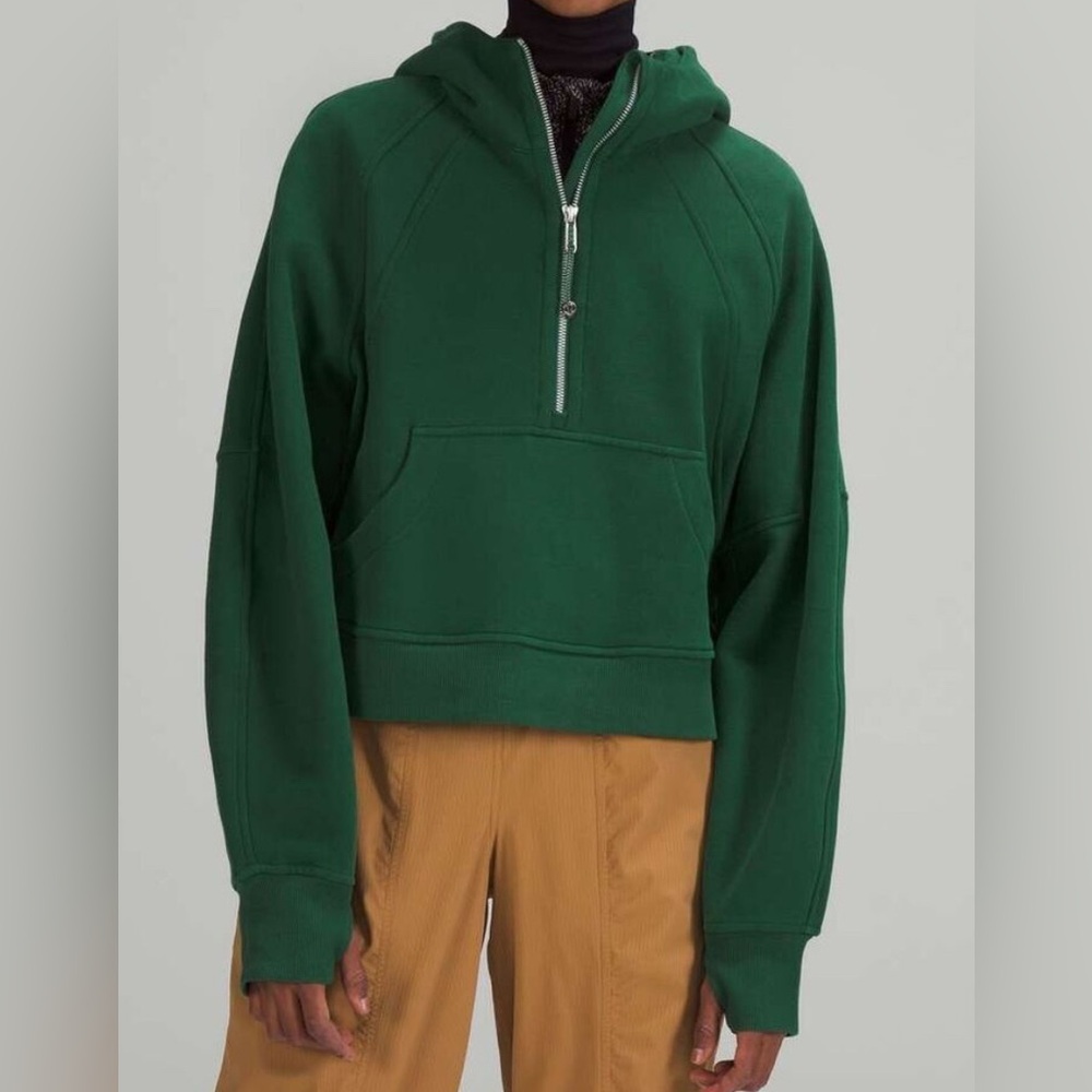 Lululemon Scuba Oversized 1/2 Zip Hoodie XS/S RARE Everglade Green